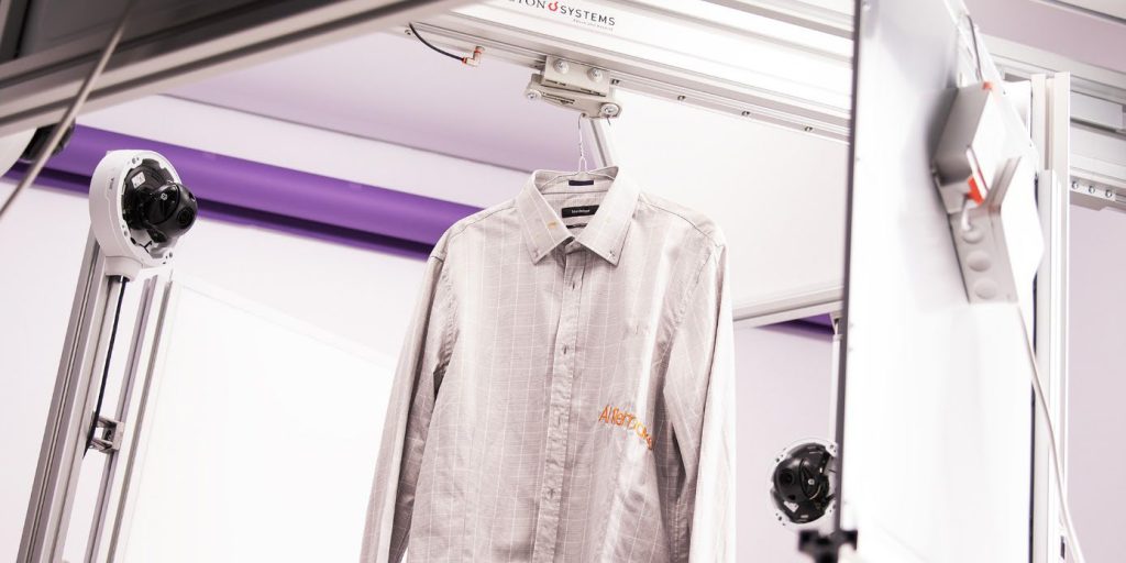 Used clothing items are photographed and analysed in the project’s test facility at Science Park Borås. © Vasilios Bartziokas.