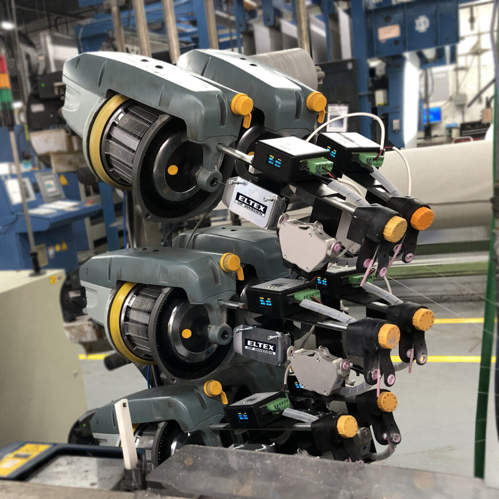 Perfectly uniform weft tension with Eltex ACT-R on a rapier weaving machine.